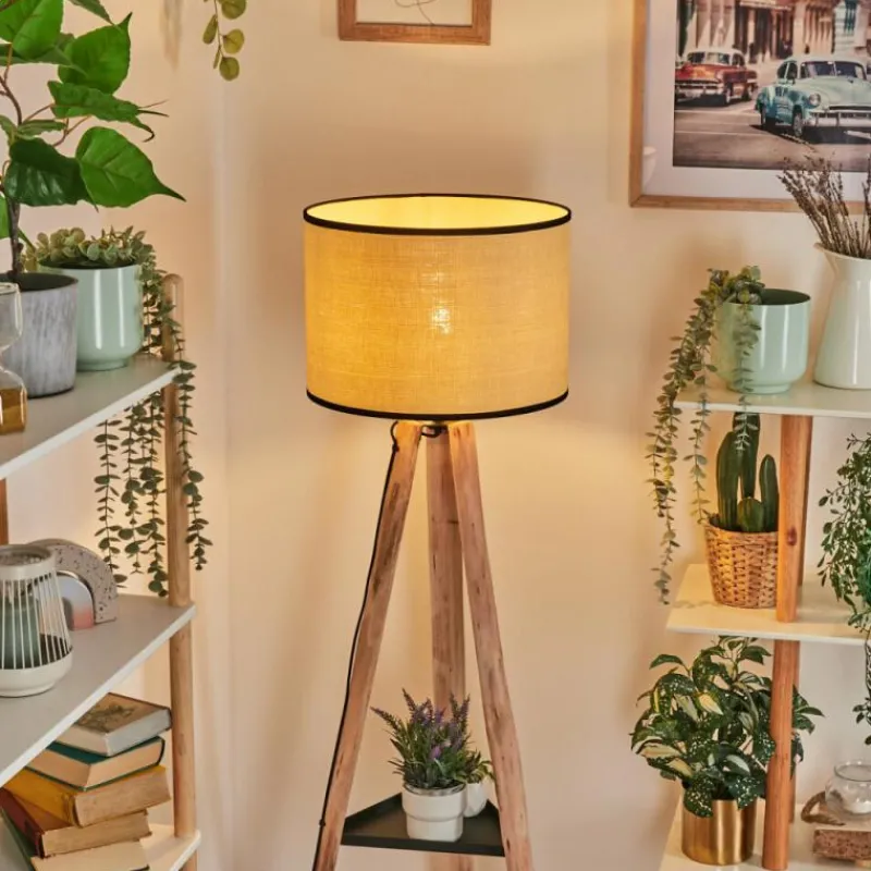 Luminaires Scandinaves-hofstein Chellas Lampadaire Écru, Noir, 1 lumière