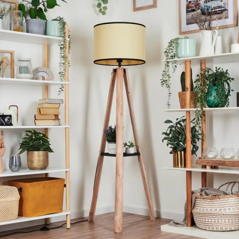 Luminaires Scandinaves-hofstein Chellas Lampadaire Écru, Noir, 1 lumière
