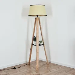Luminaires Scandinaves-hofstein Chellas Lampadaire Écru, Noir, 1 lumière