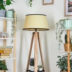 Luminaires Scandinaves-hofstein Chellas Lampadaire Écru, Noir, 1 lumière