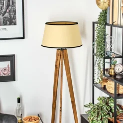 Luminaires Scandinaves-hofstein Chellas Lampadaire Écru, Noir, 1 lumière