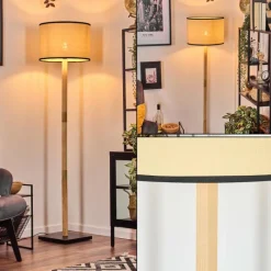 Luminaires Scandinaves-hofstein Chellas Lampadaire Écru, Noir, 1 lumière