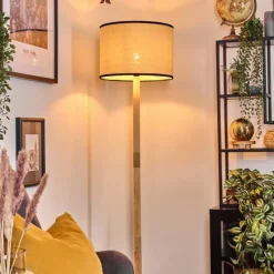 Luminaires Scandinaves-hofstein Chellas Lampadaire Écru, Noir, 1 lumière