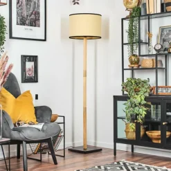 Luminaires Scandinaves-hofstein Chellas Lampadaire Écru, Noir, 1 lumière