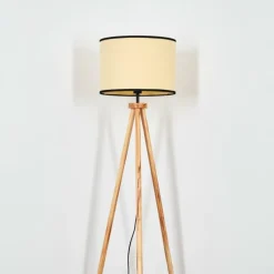 Luminaires Scandinaves-hofstein Chellas Lampadaire Écru, Noir, 1 lumière