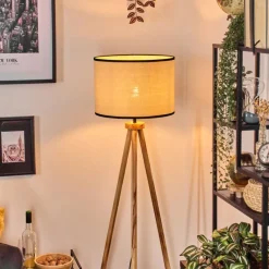 Luminaires Scandinaves-hofstein Chellas Lampadaire Écru, Noir, 1 lumière