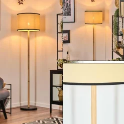 Luminaires Scandinaves-hofstein Chellas Lampadaire Écru, Noir, 1 lumière