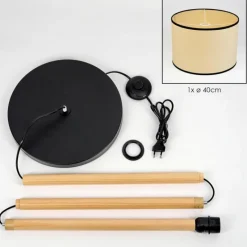 Luminaires Scandinaves-hofstein Chellas Lampadaire Écru, Noir, 1 lumière