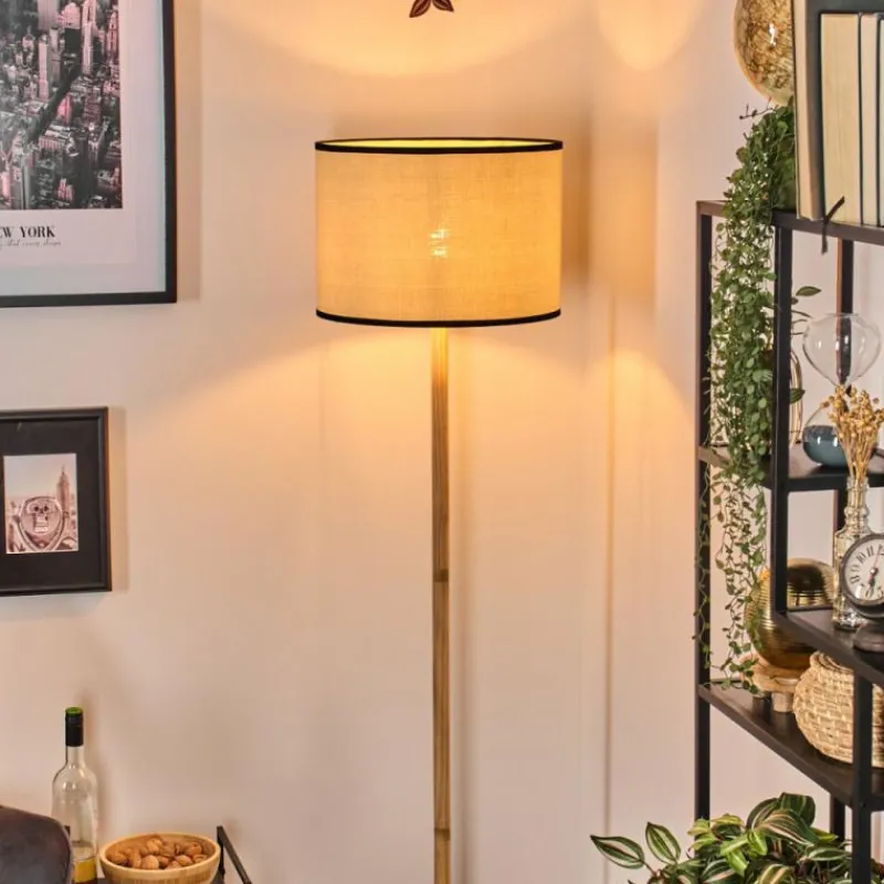 Luminaires Scandinaves-hofstein Chellas Lampadaire Écru, Noir, 1 lumière