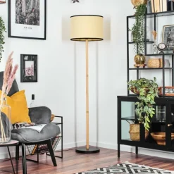 Luminaires Scandinaves-hofstein Chellas Lampadaire Écru, Noir, 1 lumière