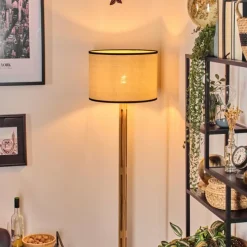 Luminaires Scandinaves-hofstein Chellas Lampadaire Écru, Noir, 1 lumière