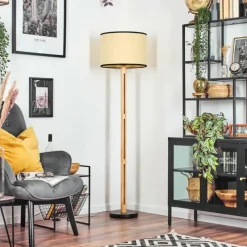 Luminaires Scandinaves-hofstein Chellas Lampadaire Écru, Noir, 1 lumière