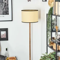 Luminaires Scandinaves-hofstein Chellas Lampadaire Écru, Noir, 1 lumière