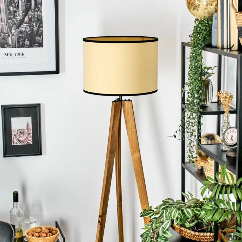 Luminaires Scandinaves-hofstein Chellas Lampadaire, Liseuse Écru, Noir, 1 lumière