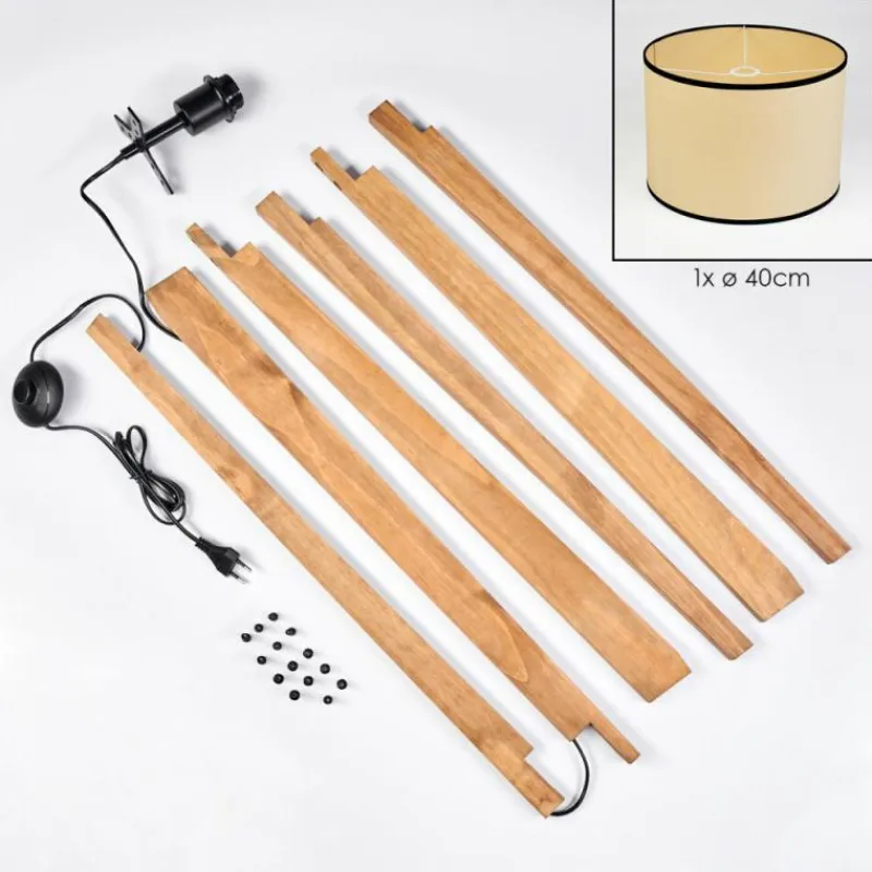 Luminaires Scandinaves-hofstein Chellas Lampadaire, Liseuse Écru, Noir, 1 lumière