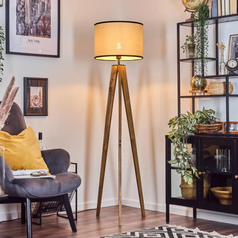 Luminaires Scandinaves-hofstein Chellas Lampadaire, Liseuse Écru, Noir, 1 lumière