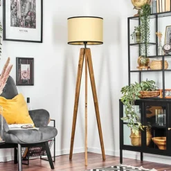 Luminaires Scandinaves-hofstein Chellas Lampadaire, Liseuse Écru, Noir, 1 lumière