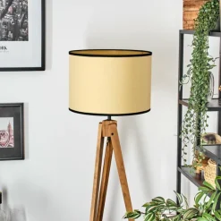 Style Boho-Chic-hofstein Chellas Lampadaire, Liseuse Écru, Noir, 1 lumière