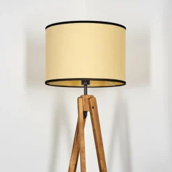 Style Boho-Chic-hofstein Chellas Lampadaire, Liseuse Écru, Noir, 1 lumière