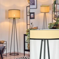 Lampes En Tissu-hofstein Chellas Lampadaire Noir, 1 lumière