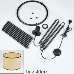 Lampes En Tissu-hofstein Chellas Lampadaire Noir, 1 lumière