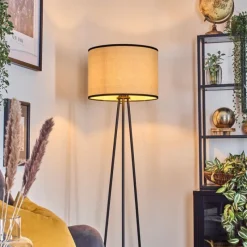 Lampes En Tissu-hofstein Chellas Lampadaire Noir, 1 lumière