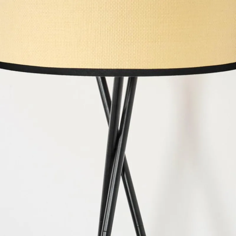 Style Boho-Chic-hofstein Chellas Lampadaire Noir, 1 lumière