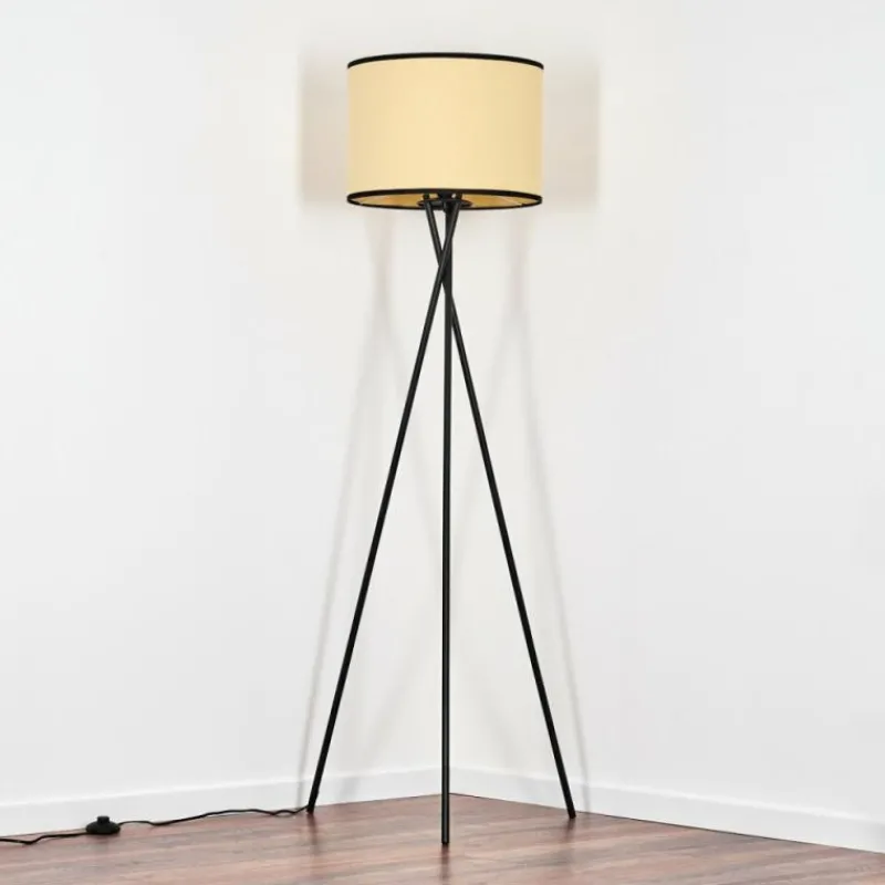 Style Boho-Chic-hofstein Chellas Lampadaire Noir, 1 lumière