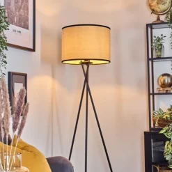 Style Boho-Chic-hofstein Chellas Lampadaire Noir, 1 lumière