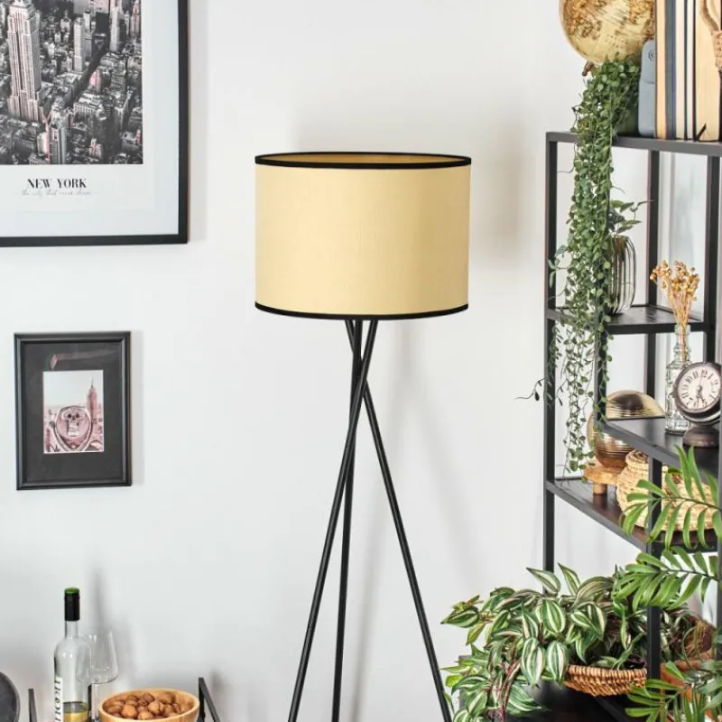 Style Boho-Chic-hofstein Chellas Lampadaire Noir, 1 lumière