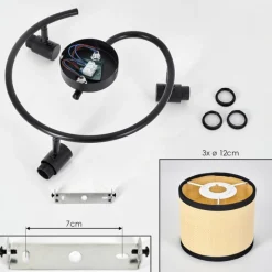 Luminaires Scandinaves-hofstein Chellas Plafonnier Noir, 3 lumières