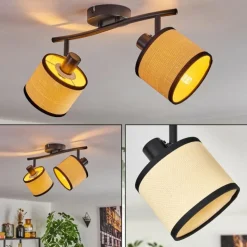 Luminaires Scandinaves-hofstein Chellas Plafonnier Noir, 2 lumières