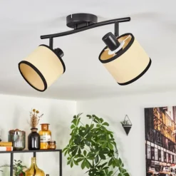 Luminaires Scandinaves-hofstein Chellas Plafonnier Noir, 2 lumières