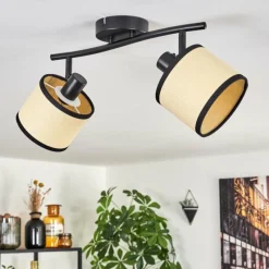 Luminaires Scandinaves-hofstein Chellas Plafonnier Noir, 2 lumières