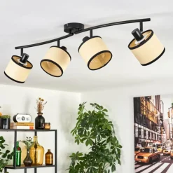 hofstein Chellas Plafonnier Noir, 4 lumières