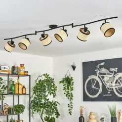 hofstein Chellas Plafonnier Noir, 6 lumières