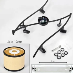 hofstein Chellas Plafonnier Noir, 6 lumières