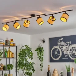 hofstein Chellas Plafonnier Noir, 6 lumières