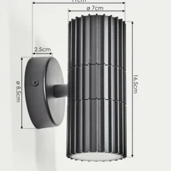 hofstein Cidral Lampe murale d´extérieur, Luminaire Up & Down Noir, 2 lumières