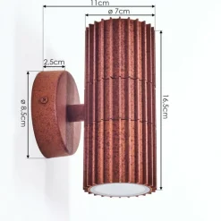 hofstein Cidral Lampe murale d´extérieur, Luminaire Up & Down Rouille, 2 lumières