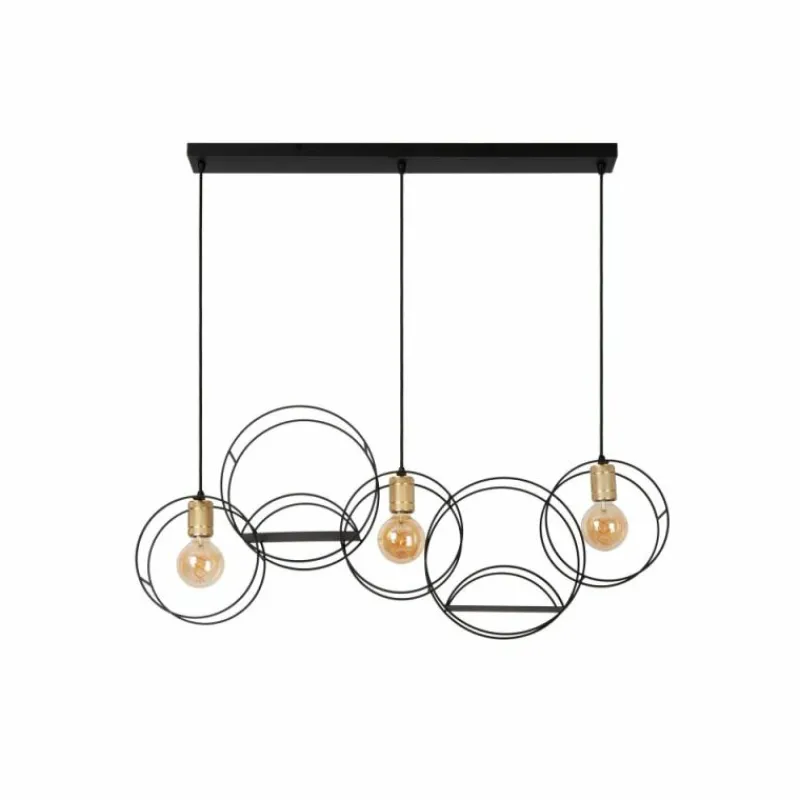 Lampes Vintages & Rétros-Luminaires Lucide CIRCLE Suspension Noir, 3 lumières
