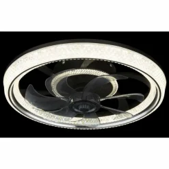 Luminaires Globo Lighting Cirilla Ventilateur de plafond lumineux LED Noir, 1 lumière, Télécommandes