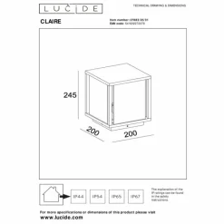 Luminaires Lucide CLAIRE Eclairage de chemin Blanc, 1 lumière