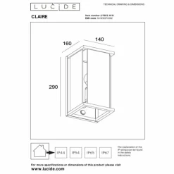 Luminaires Lucide CLAIRE Lampe murale d´extérieur Blanc, 1 lumière, Détecteur de mouvement
