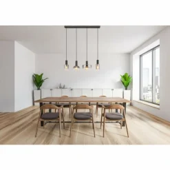 Suspension Verre Fumé-Luminaires Globo Lighting CLASSIS Suspension Noir, 4 lumières