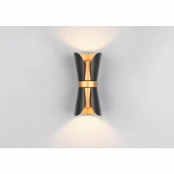 Lampes Dorées-Luminaires Trio Coat Applique murale Noir doré, 2 lumières