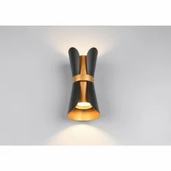Lampes Dorées-Luminaires Trio Coat Applique murale Noir doré, 2 lumières