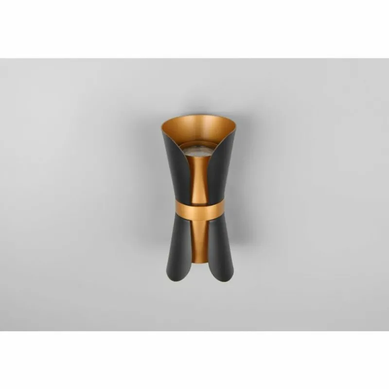 Lampes Dorées-Luminaires Trio Coat Applique murale Noir doré, 2 lumières