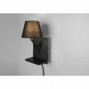 Lampes En Tissu-Luminaires Trio Comfort Applique murale Noir, 1 lumière