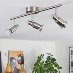 hofstein Crina Plafonnier, Spot de plafond Chrome, Nickel mat, 3 lumières* Spots Et Projecteurs